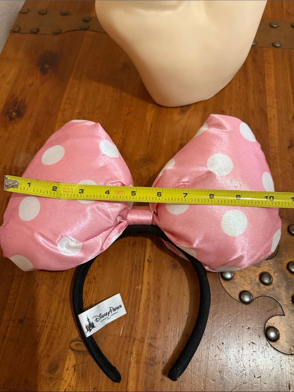 HALLOWEEN Cosplay Disney Vintage Pink Polka Dot Minnie Bow Headband